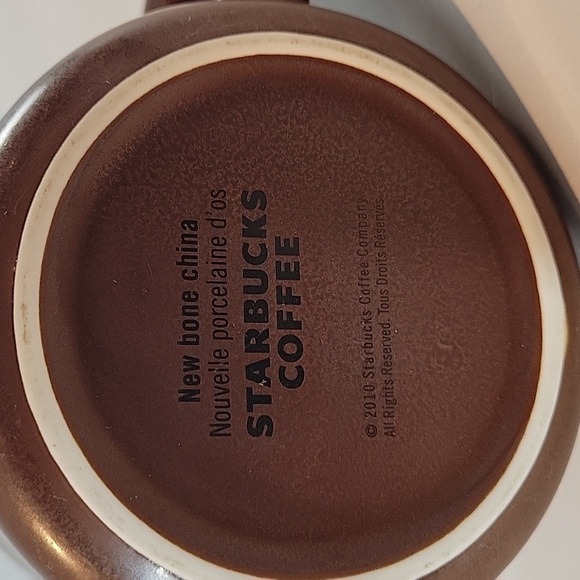 STARBUCKS 2010 Brown HOT COFFEE embossed Mug - Picture 2 of 12